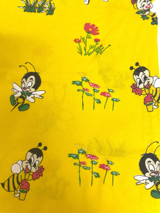 Bomulds mulepose med bier og blomster