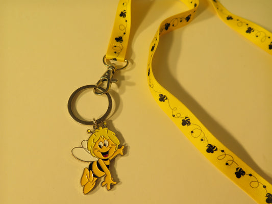 Nøglering "Bi med hvide vinger"