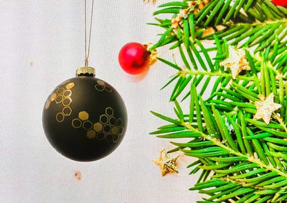 Dekorativ julekugle sort med gyldne bier®